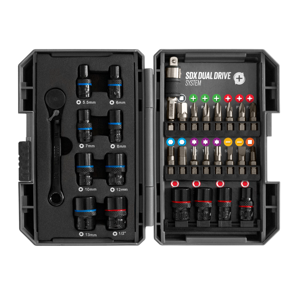 Socket & Fastner Combo Set | Multi Grip SDX 29 Piece | Protective Casing | Hand Tools | Fastners | Screw Bits | Sockets