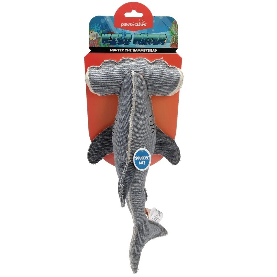 Paws & Claws 33cm | Wild Water Animalz Dog/Pet Interactive Squeker Toy | Assorted x2