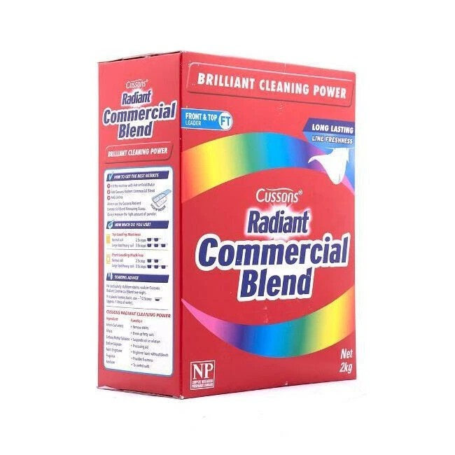Cussons Radiant Commercial Blend Front/Top Loader Powder | 6PK x 2kg Clean Fresh