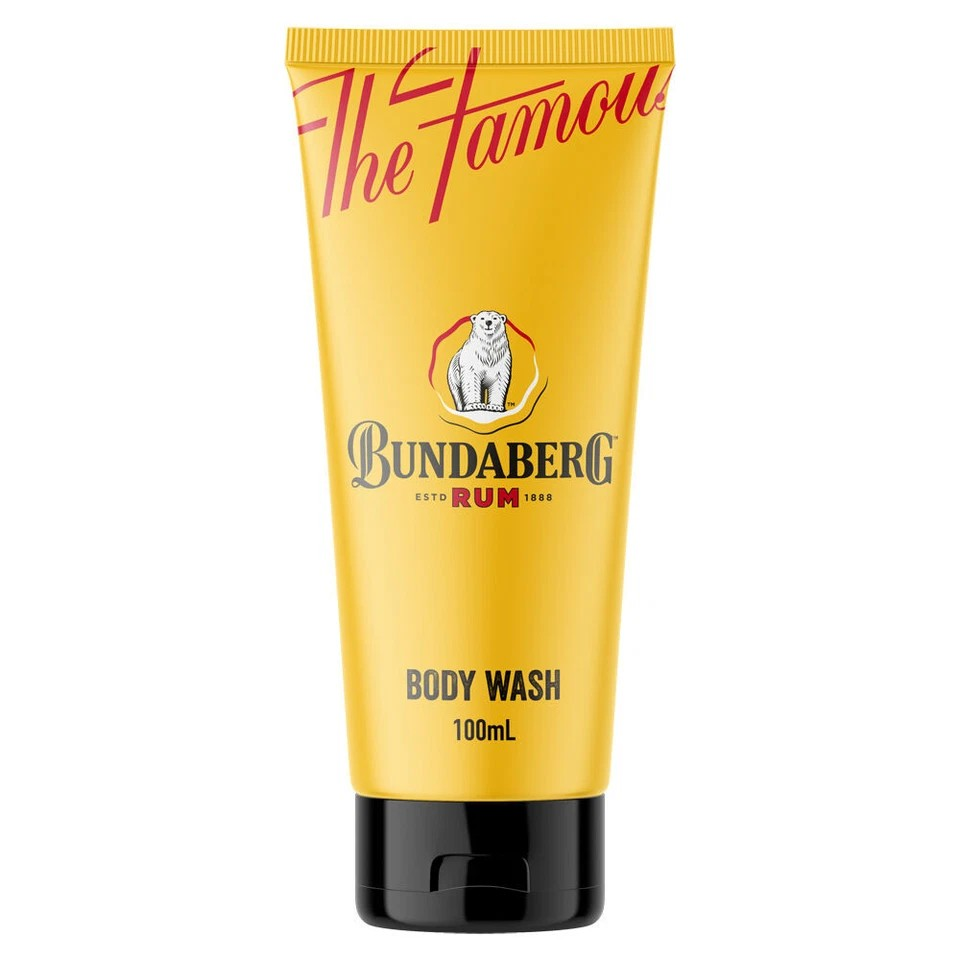 Bundaberg Rum Travel Toiletry Set Body Wash/Lotion/Loofah Shower Essentials
