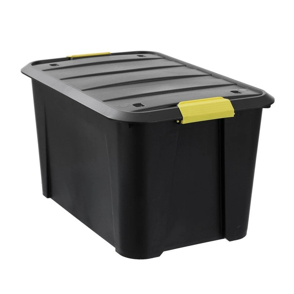 Boxsweden Garaz | Eco Storage Organiser | Box/Tub w/ Wheels 50L | Assorted 4Pk | Clip Lock d