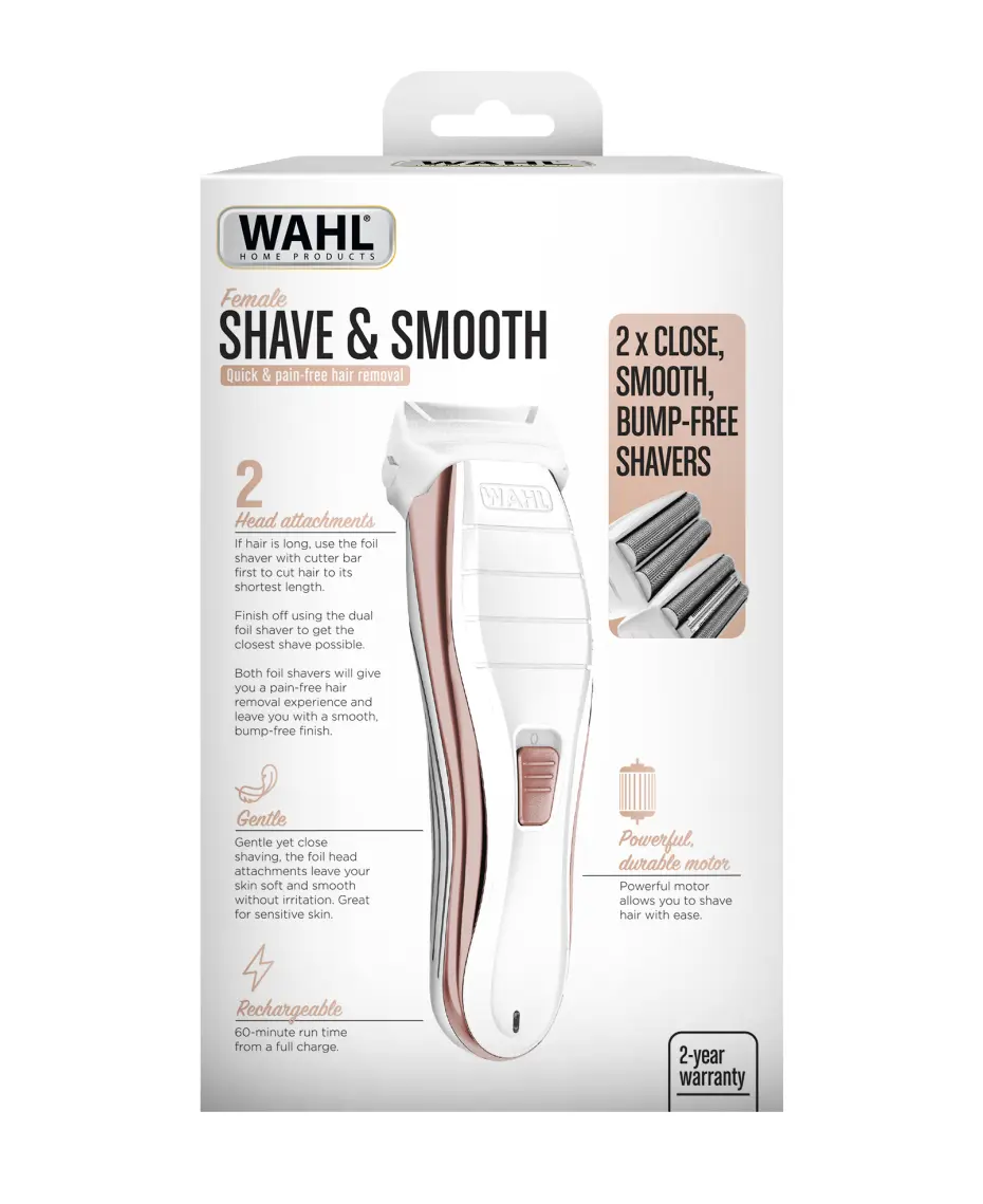 Wahl Cordless Ladies Shaver | Rechargeable Painless Hair Removal | Arm Leg Foil Shaver Shaving Attachment