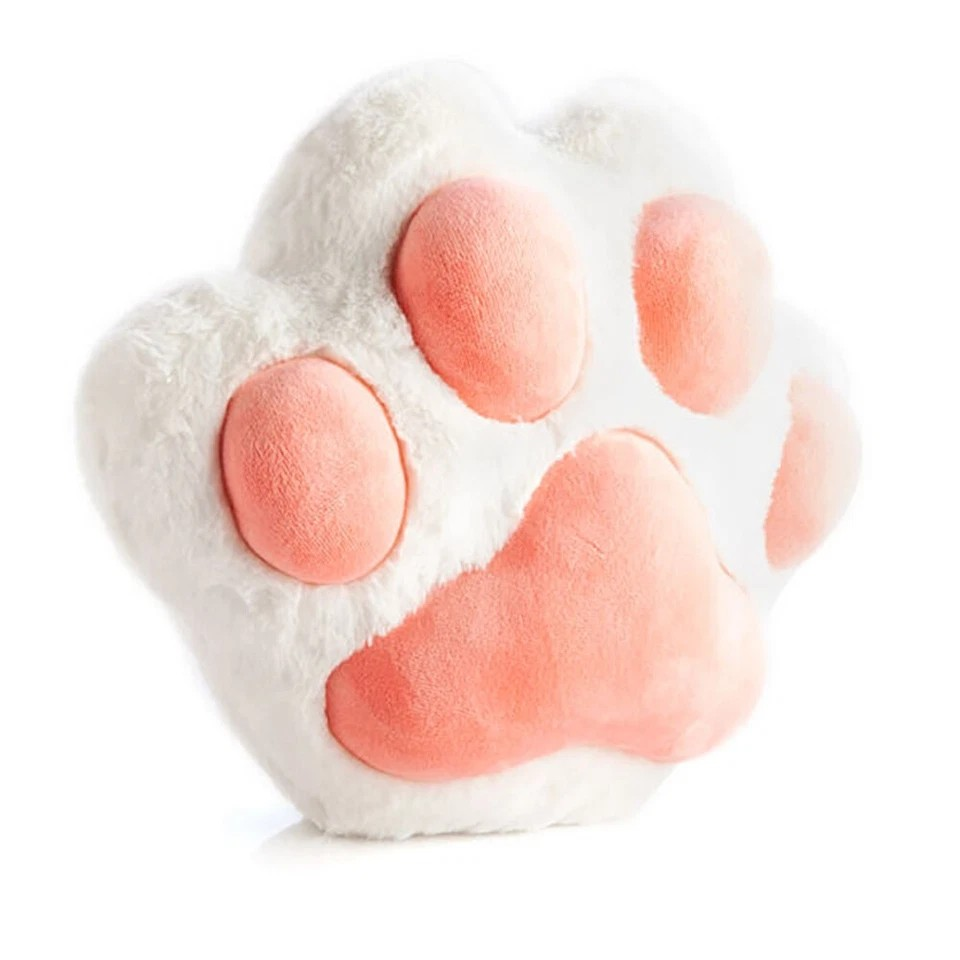 Paw Cushion | Fluffy Faux Fur Plush | Soft Toys 25x22cm Assorted | 2PK Furever Pets