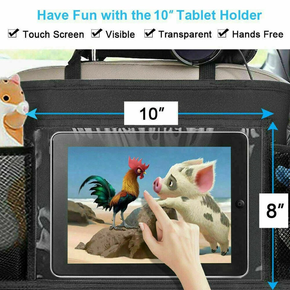 Car Seat Back Multi Pocket Tidy Storage Bag | Organizer Tablet Holder | Travel Pouch | Tidy Organiser |