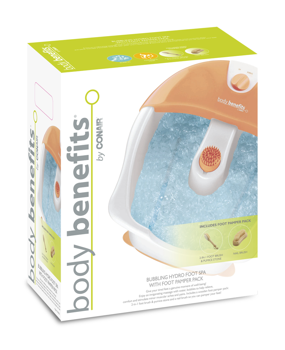 Bubbling Hydro Foot Spa with Foot Pamper Pack | Foot Treatment | Pamper Package | Nail brush & File | Invigorating Massage