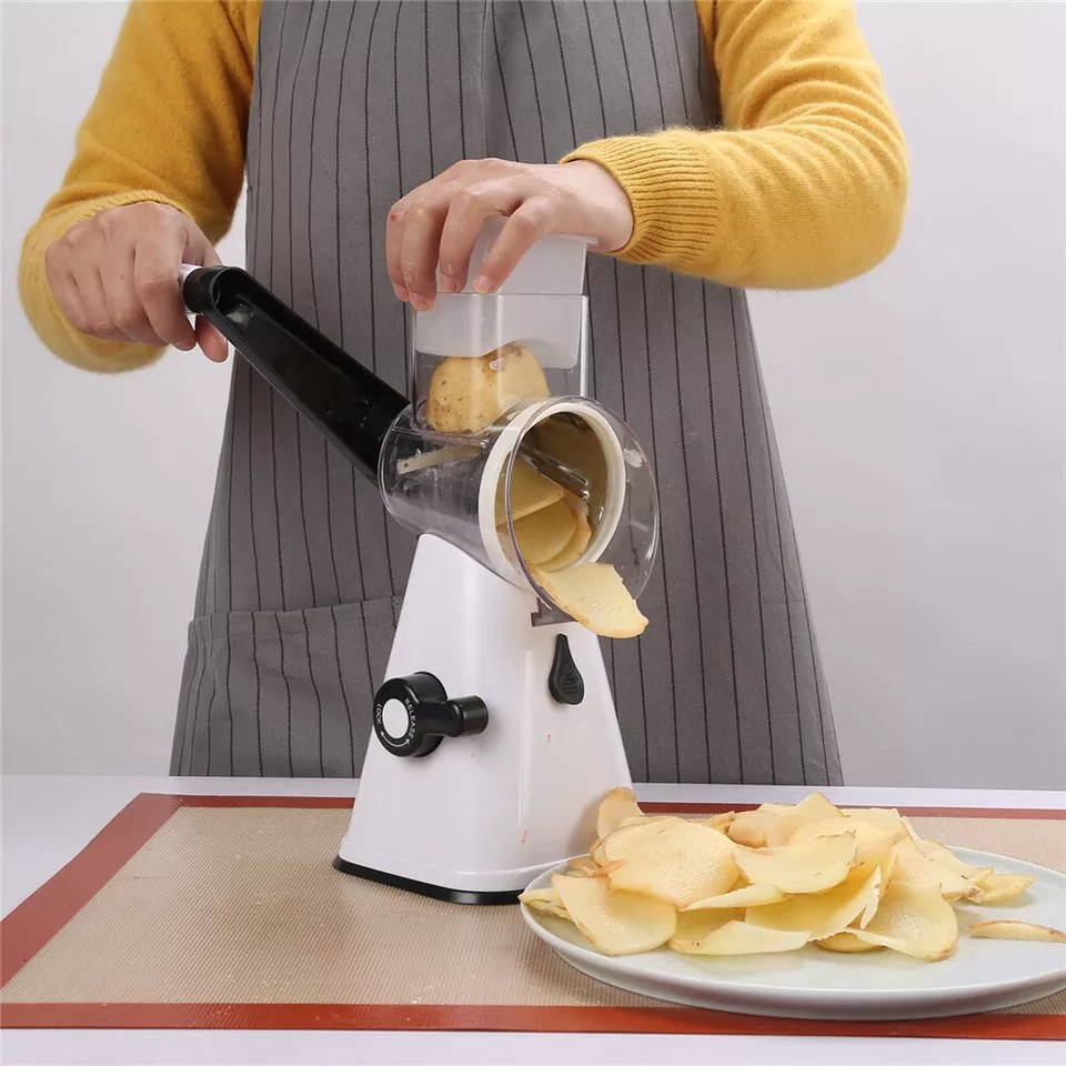 Kitchen Multifunction Vegetable Food Manual | 3 Blade Rotary Grater | Chopper Slicer Cutter | Shredder |