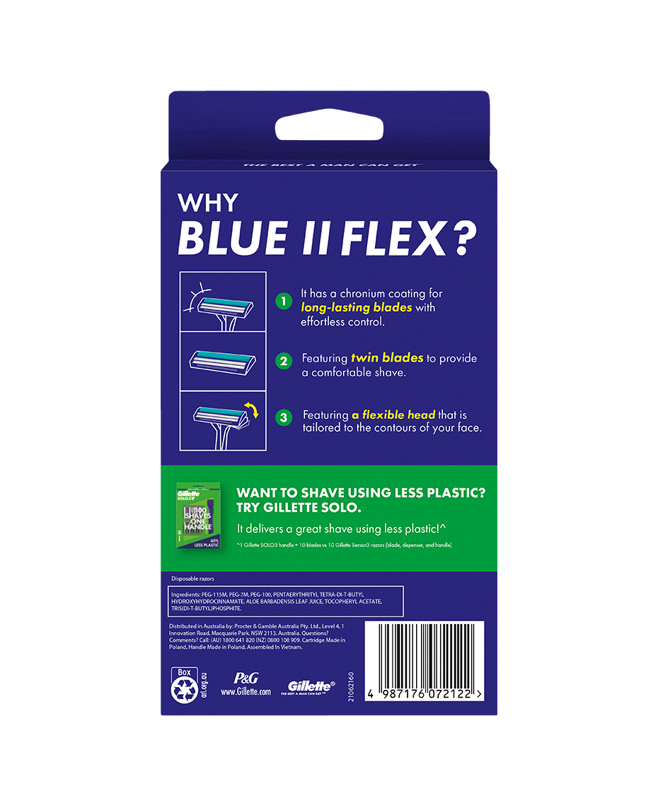 Gillette Blue II Razor 20 Pack | Aloe-Infused Twin Blade Razors | Disposable Razors Soft Comfort Blades Facial Shaver