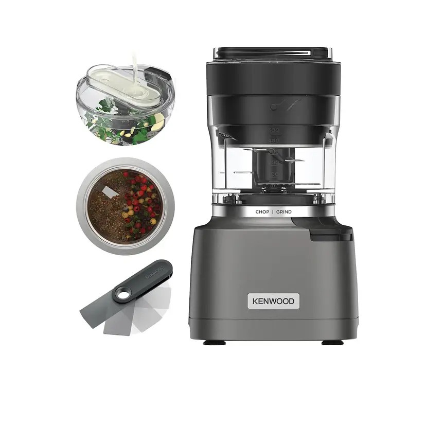 Kenwood CHP80000SI Duo Prep 2 in 1 Chopper and Grinder | Dishwasher Safe Parts | High Speed Metal Grinder | Powerful 800W Motor | Compact Design