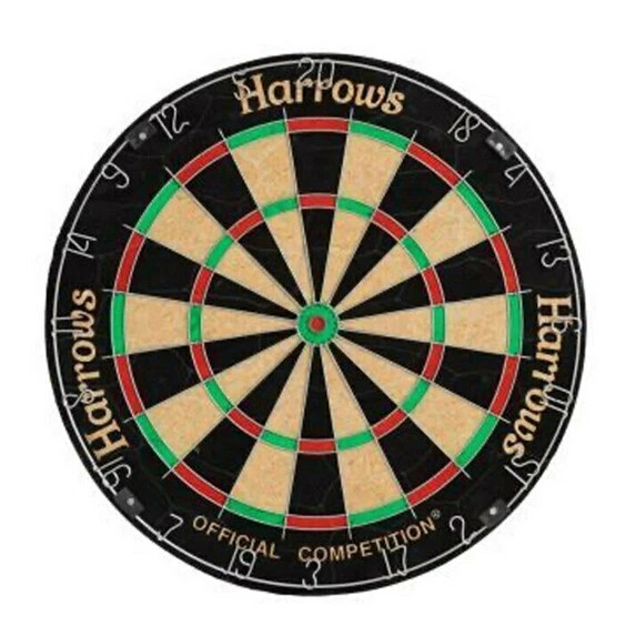 Harrows Official Competition Dartboard | Indoor Target Sports Round Dart Board Game Play | Mancave Throwing Darts