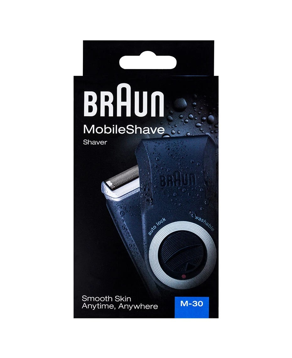 Braun Mobile Pocket Shaver | Battery Operated | Ergonomic Fit in Hand | Washable Under Running Water | Extra Wide and Ultra Thin Flexing Foil |