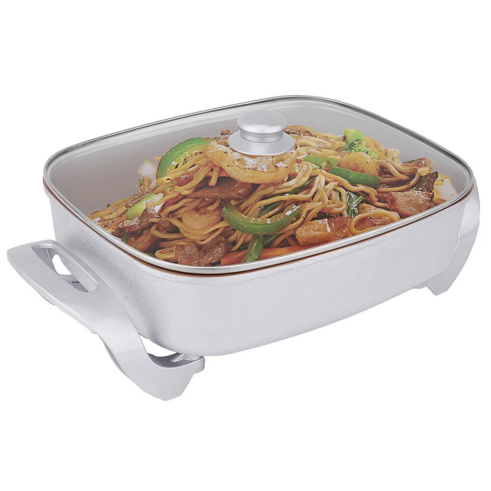 Healthy Choice Electric Fry Pan 7.9L 38cm Non-Stick 1500W Frying Cookware Copper
