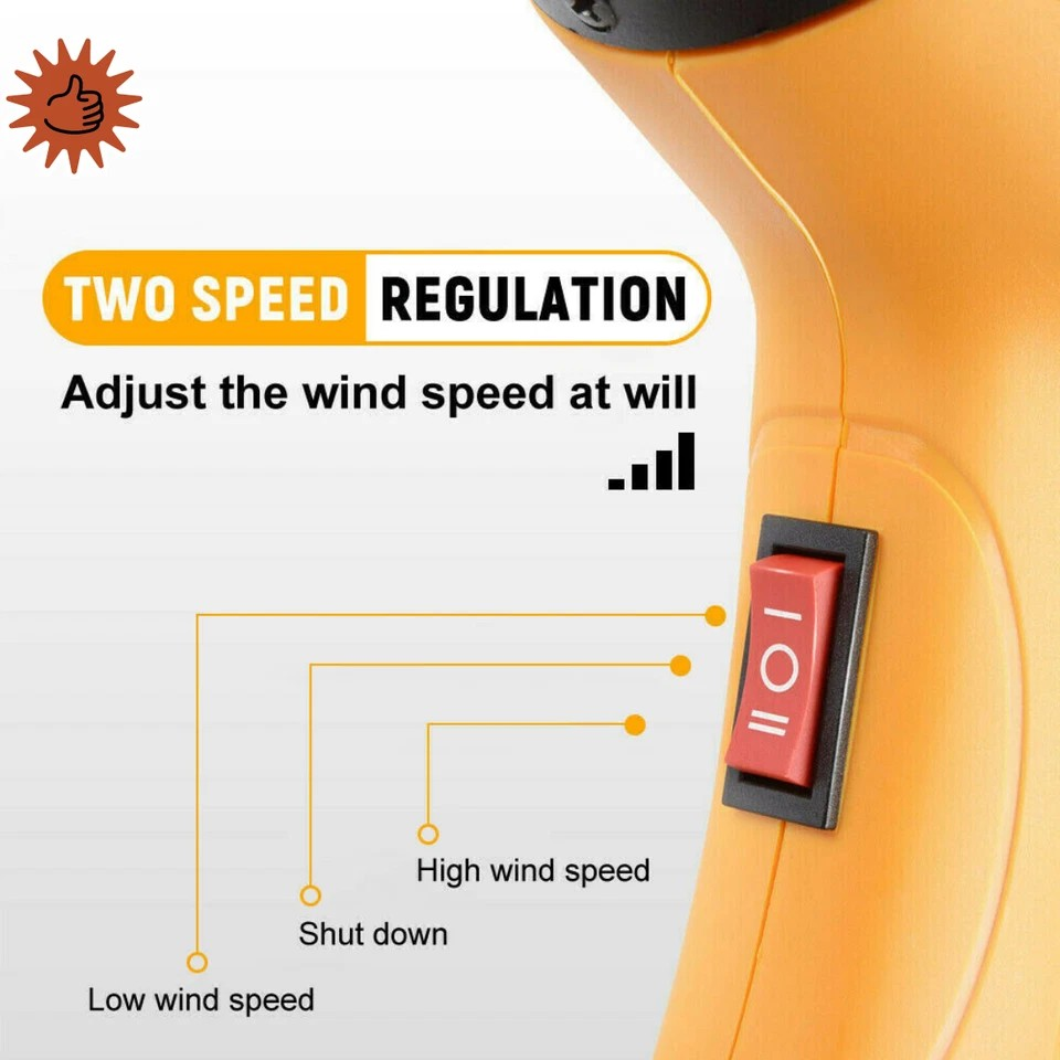 Electric Heat Gun | 60~650℃ 220V 2000W | Electric Heating Hot Air Gun | Temperature Power Tool | Loosen Rusty Bolts | Fire Starter |