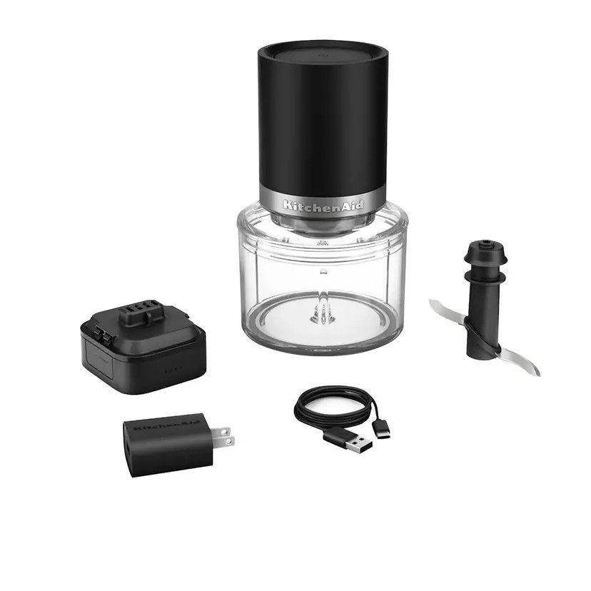 KitchenAid GO Cordless Top Down Chopper Matte Black | 3.5 Cup Capacity | Chop/Mix/Puree | Meal Prep | Cordless