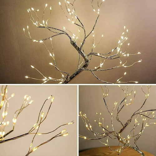 108 LED USB Tree Night Light Fairy Wire Desk Table Room Lamp Party Decor Bedside