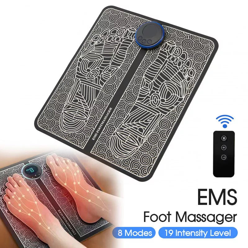 Electric Foot Massager Mat | Relax Muscle Stimulator | USB Recharge Massage Pad | Eight Modes