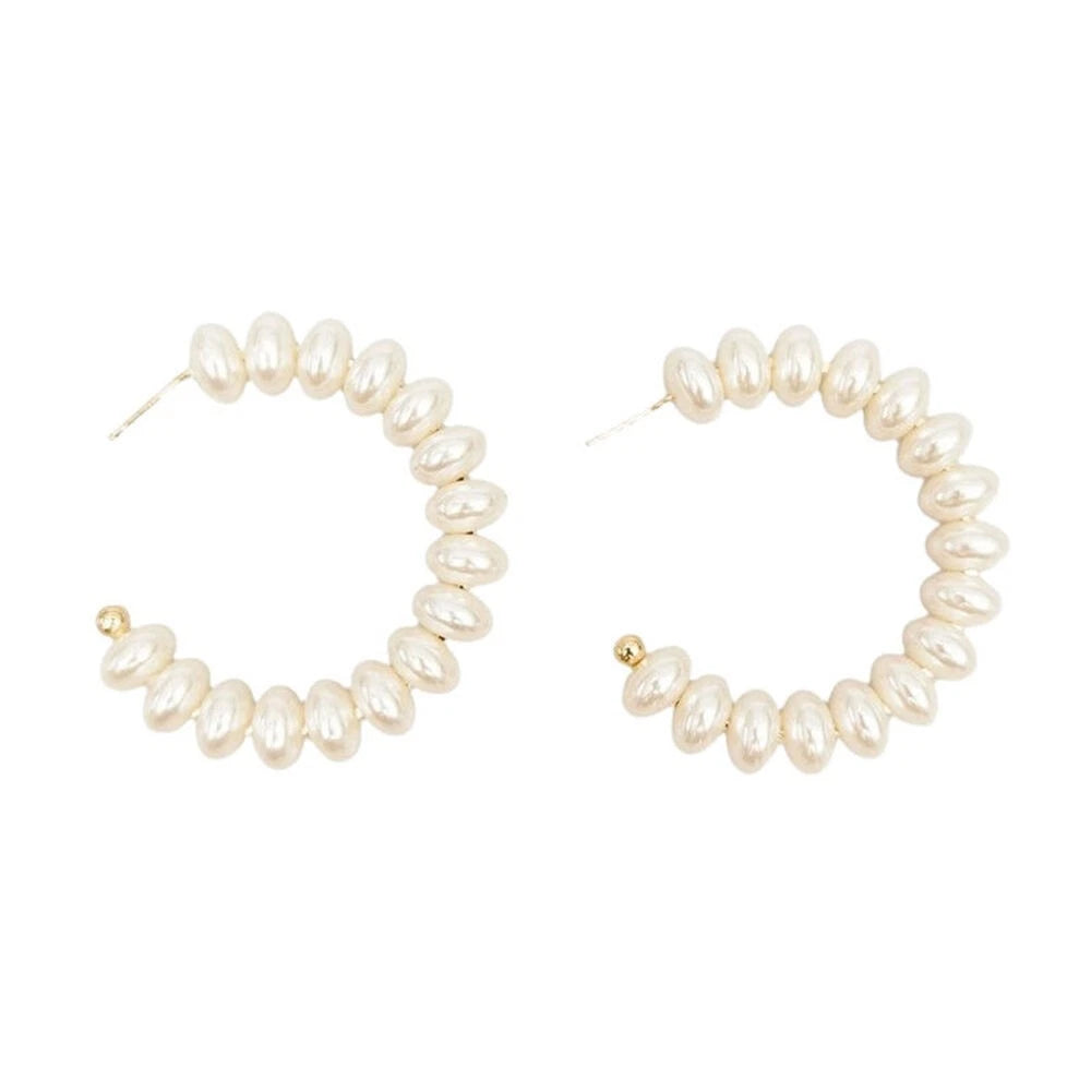 Zanzibar Oval Pearl Earrings 2 Pc | Pair Women's Jewellery | Gold Colour | Lustrous pearl