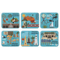 Ashdene Land Down Under Set of 6 Coasters | Quality Cork Backs | Australia Favorite Icons | Comes with Gift Box