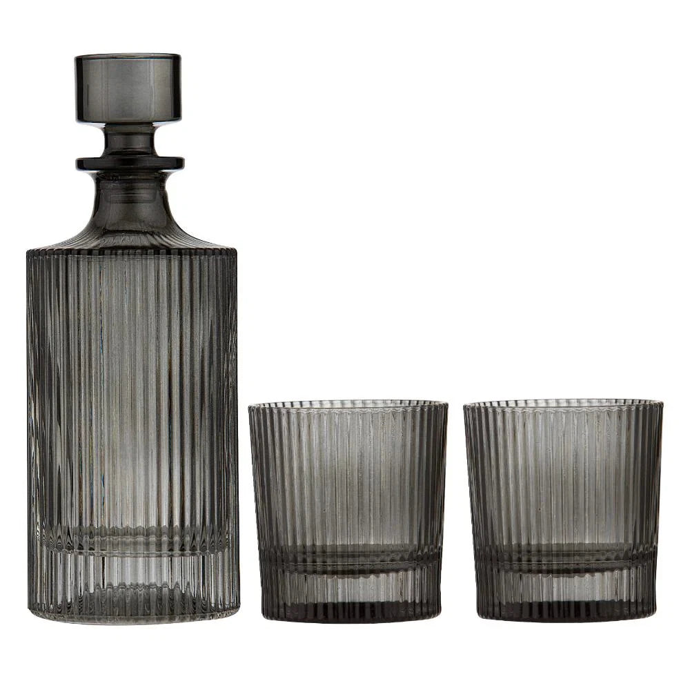 Tempa Cyrus 3 Piece Whisky Set | Cocktail Lovers | Home Bar | Ribbed Design