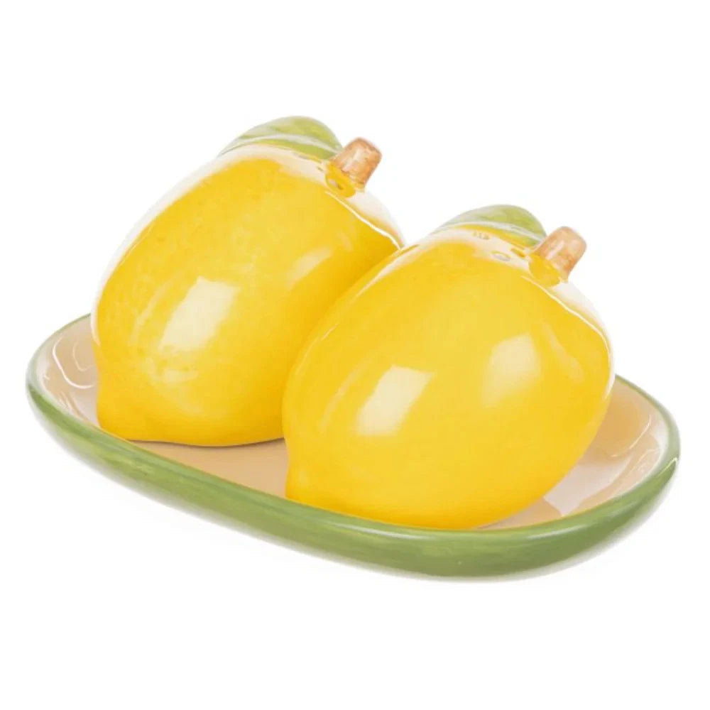 Emporium Limoncello Salt & Pepper Set | Stylish Salt & Pepper Duo | Stoneware Salt & Pepper | Modern Kitchen |