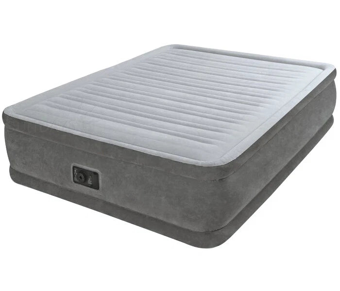 Intex Queen Inflatable Airbed Blow Up Mattress Mat 46cm with Built-in Pump, Camping Airbed Mat