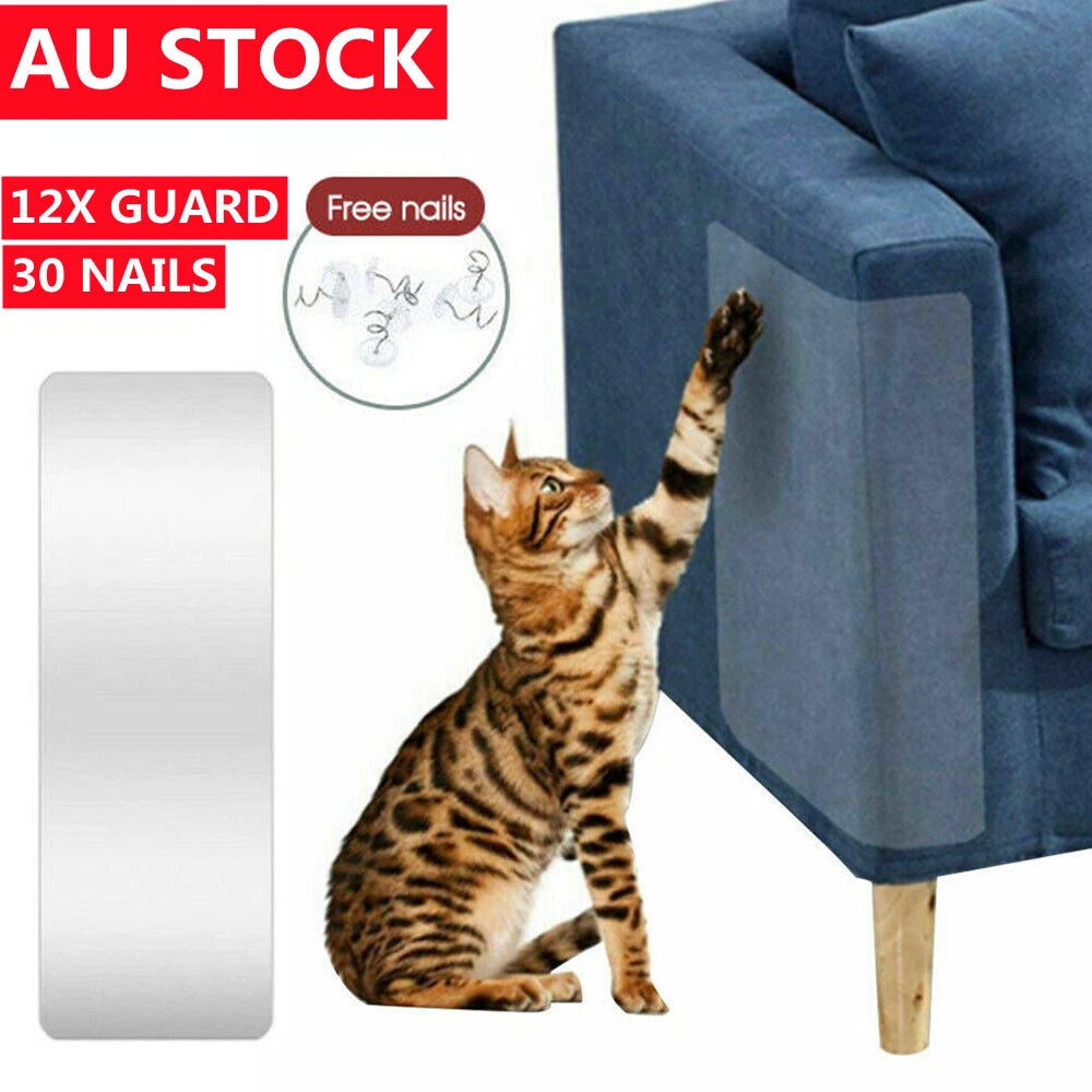 12pcs Cat Sofa Couch Scratch Protector Furniture Walls Guard Pet Anti-Scratching