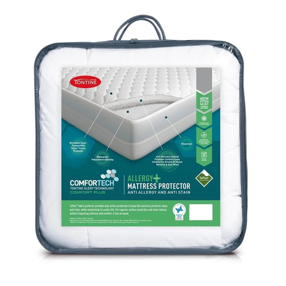 Mattress Protector - Double Size | Tontine Comfortech Comfort Plus | Anti Allergy Protector (Copy) (Copy)