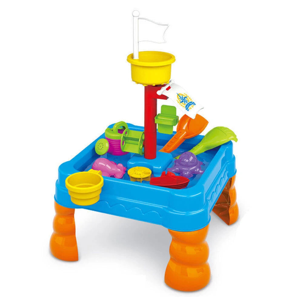 Sand/Water Activity Play Table | 58cm Kids Fun/Outdoor Sandpit +3 yrs | Set Incl 21pcs