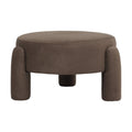 J.Elliot Home Cresent Velvet Stool Chair Furniture | 65x65x35cm Rich Cocoa