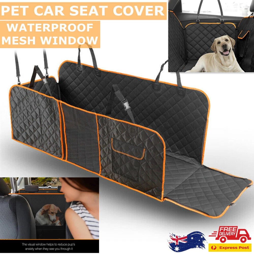 Premium Pet Car Cat Dog Back Seat Cover Hammock | NonSlip Protector Mat Waterproof
