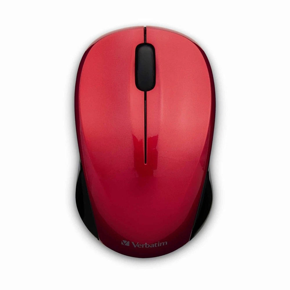 VERBATIM Wireless Silent Computer/PC Blue LED 2.4Ghz Mouse Red