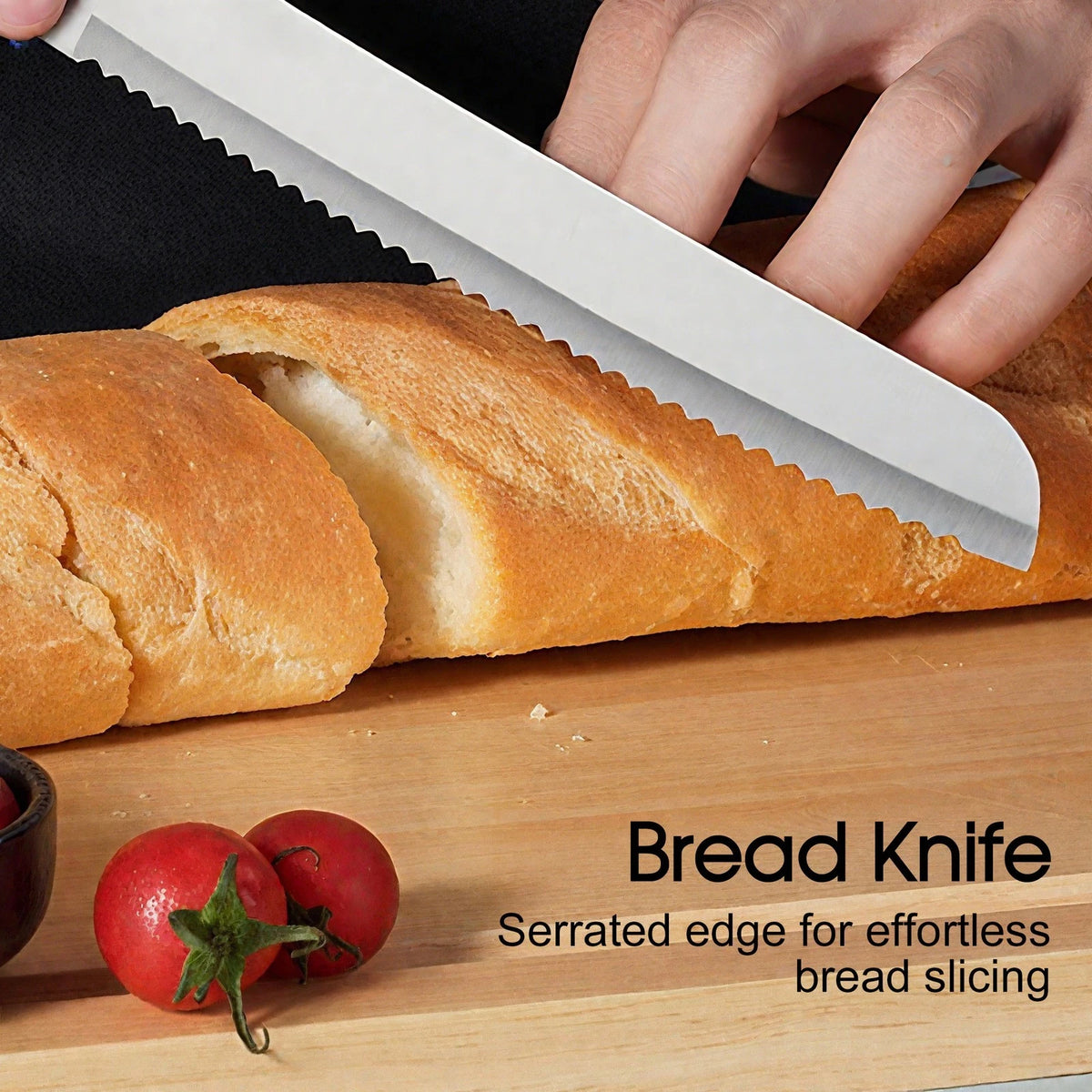 Kitchen Knife Set with MDF Block 6PC | Chef, Utility & Bread Knives