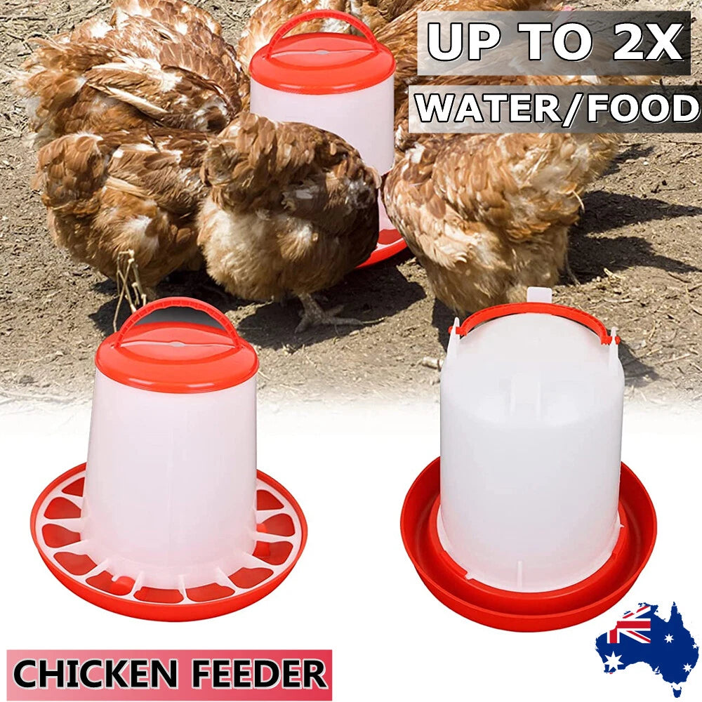 Portable Automatic Chicken Bird Chook Poultry Food Water Feeder Drinker Waterer