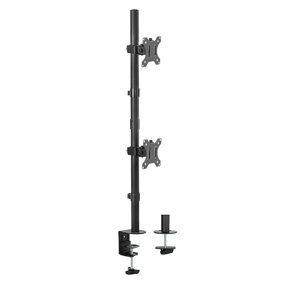 Activiva Dual-Screen Articulating Vertical Monitor Arm | Suitable for 13-22" Screens- Black | Ergonomic Work solutions