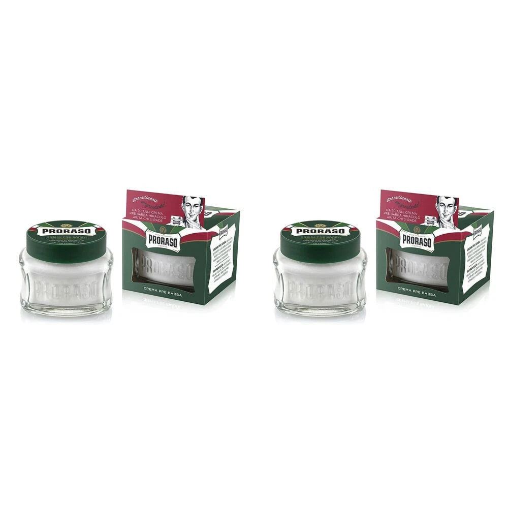 Proraso Pre Shave Cream 2PK | Mens Aftershave w/ Eucalyptus & Menthol 100ml