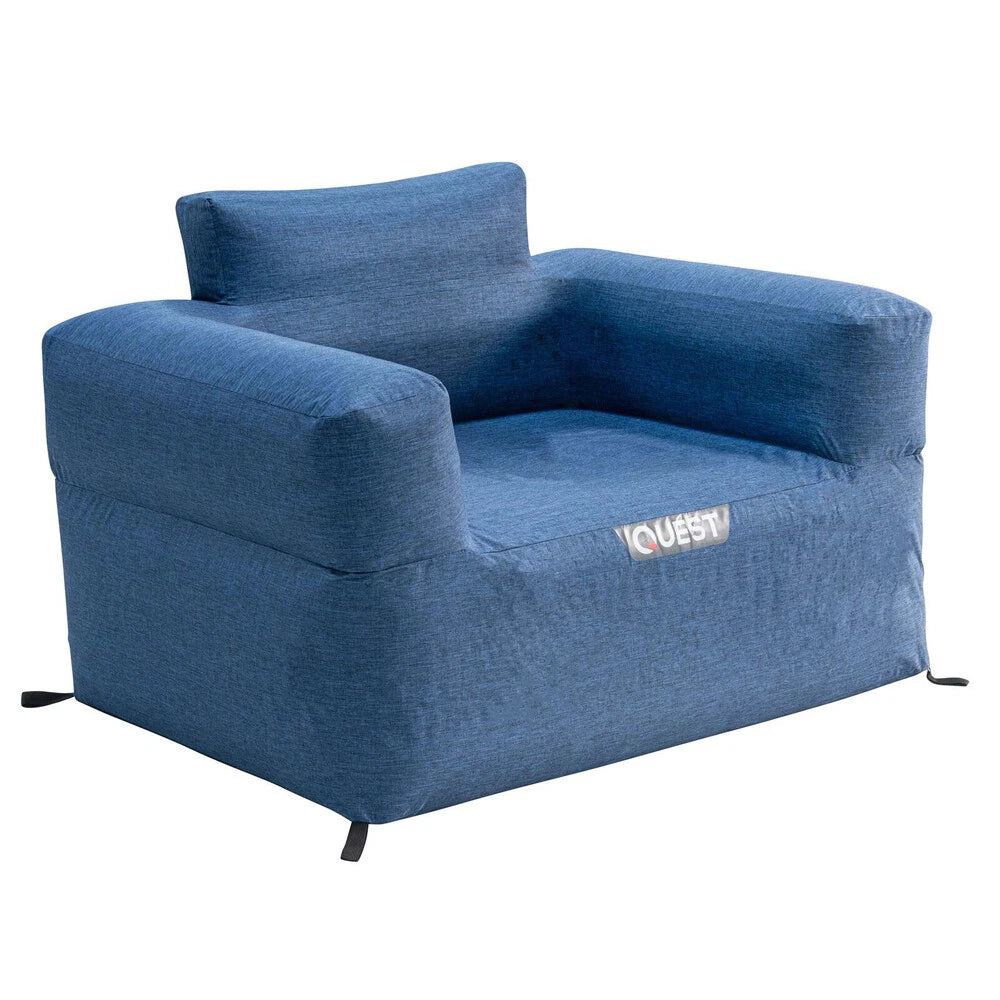 Quest Outdoors Sofa | 100x80cm Blue Air Inflatable Sofa | Camping/Picnic Furniture | Camp Gear