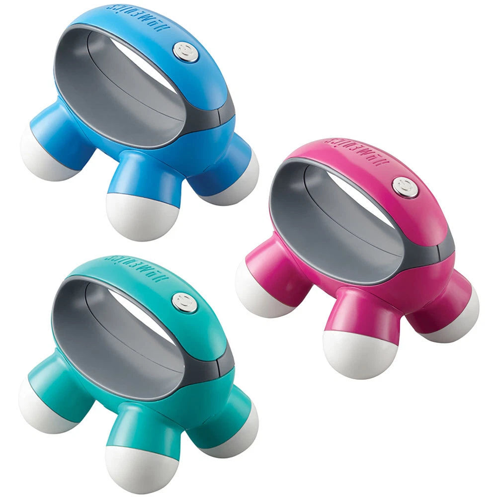 HoMedics QuaD Portable Electric Massager | Handheld Vibration Massager Body/Back | Pink | Mini Massager with Targeted Relief