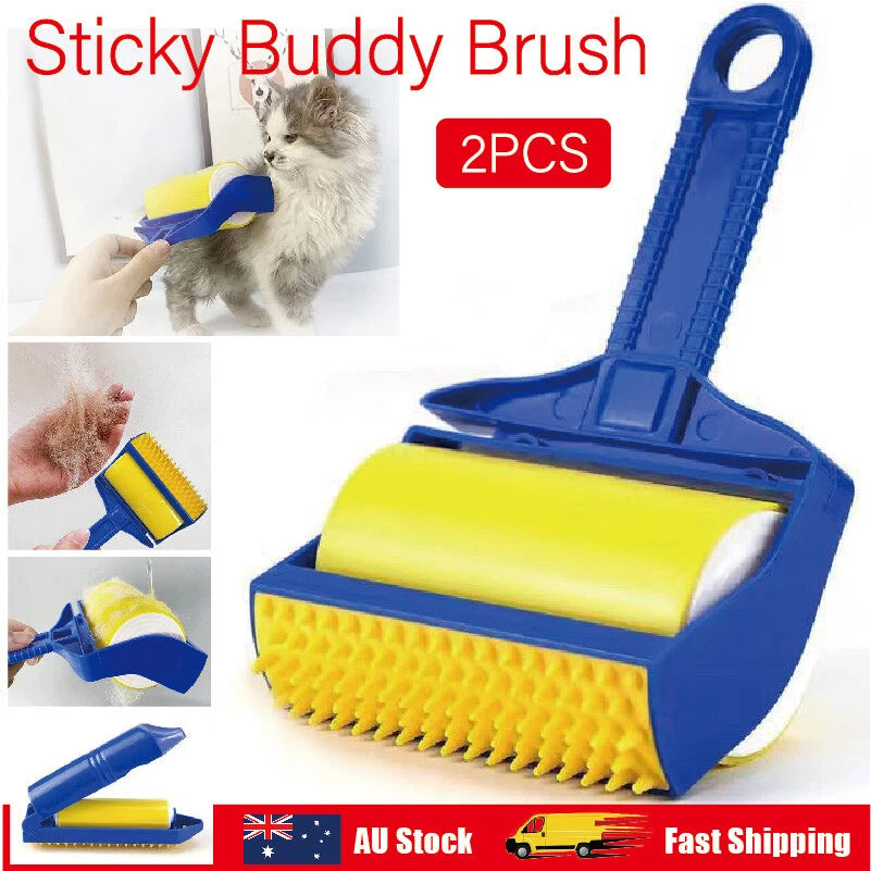 Sticky Buddy Brush Set 2pcs | Reusable Picker Cleaner Lint Roller Pet Hair Remover
