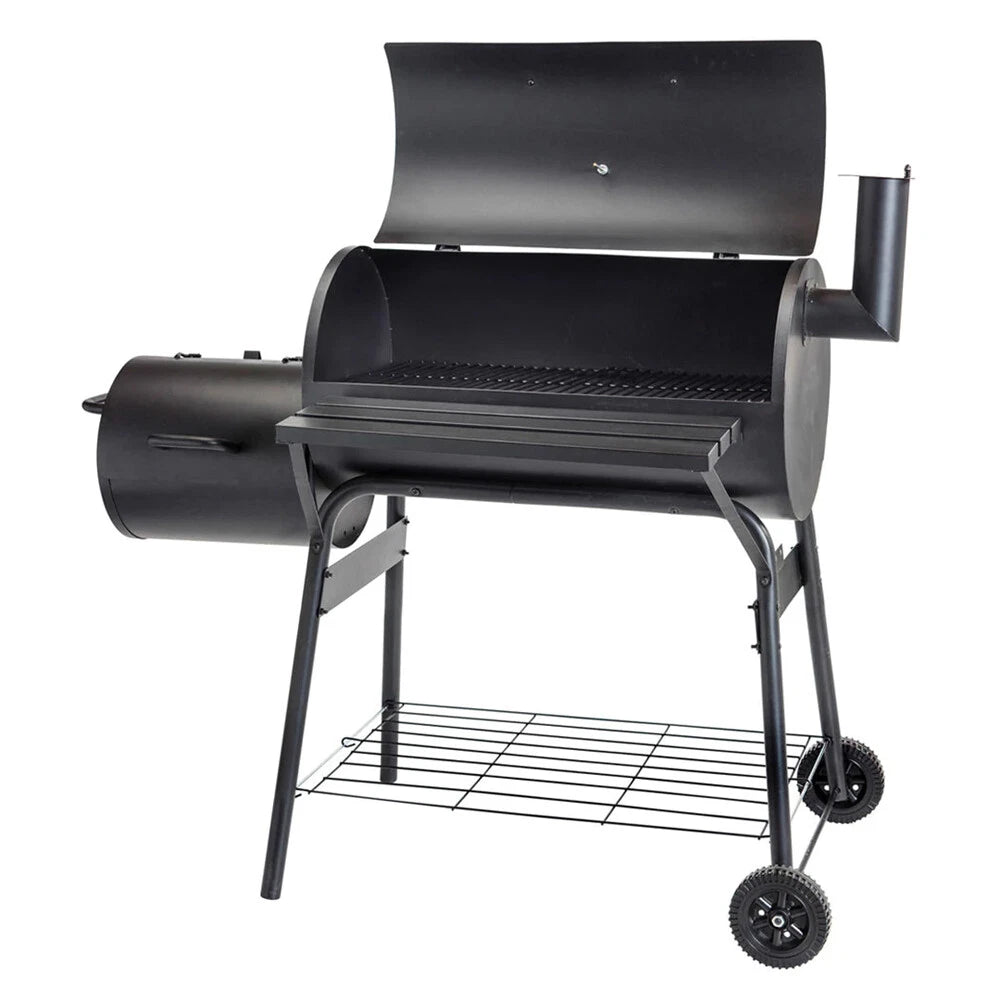 BBQ with Wood Charcoal Smoker | Charmate Offset Smoker | Meat Grill Portable Outdoor Barbecue