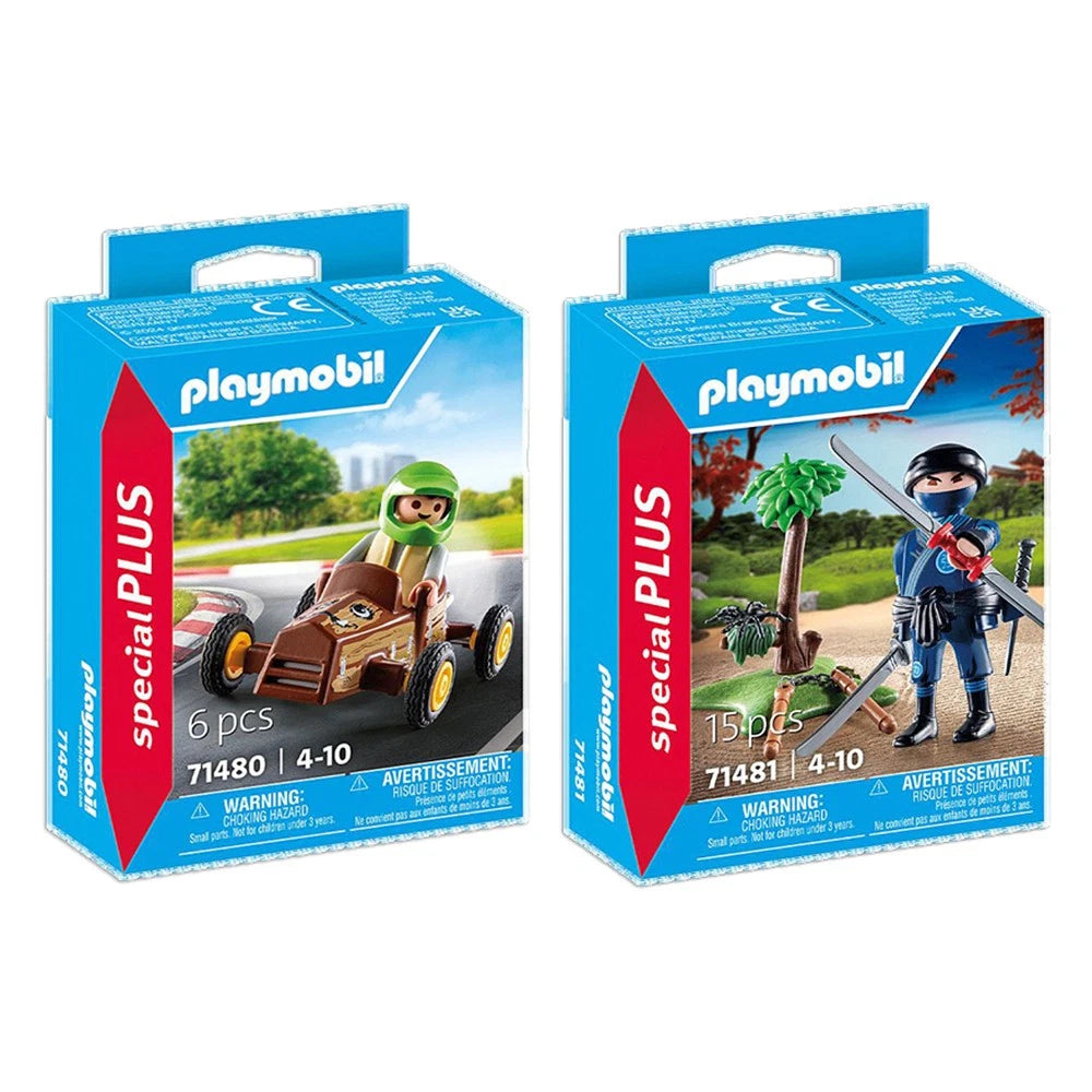 Playmobil Child With Kart And Equipped Ninja Kids/Childrens Toy Playset 4+