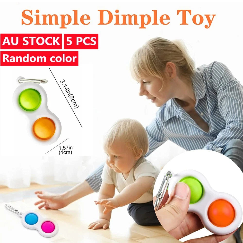 Simple Dimple Pop Bubble | 5pcs Fidget Toy Stress Relief Key Chain