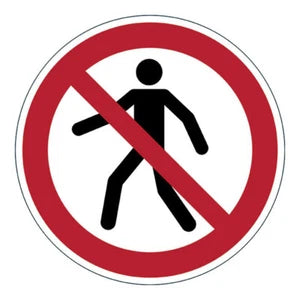 Durable Pedestrian Prohibited 43cm Floor Safety Marking Sign Self-Adhesive Red