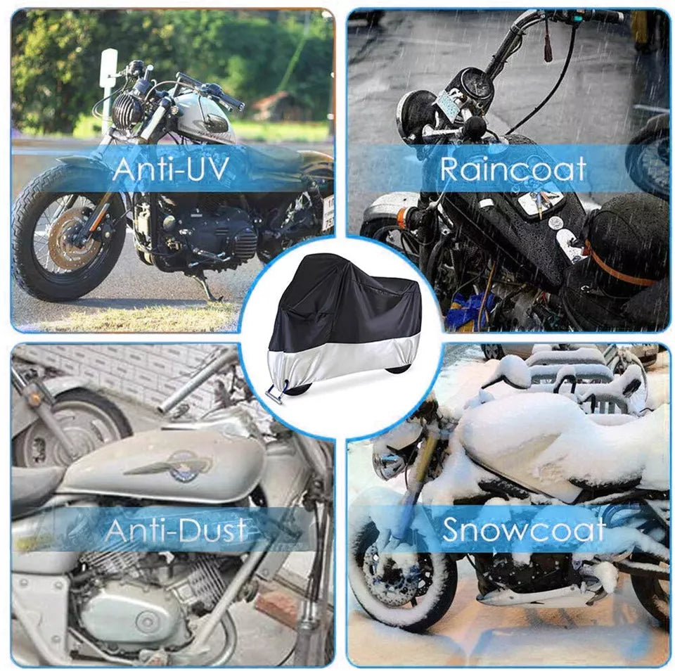 Motorcycle Cover Waterproof | Size L | Wind Shelter Heavy Duty | Dust Storage Protective AU