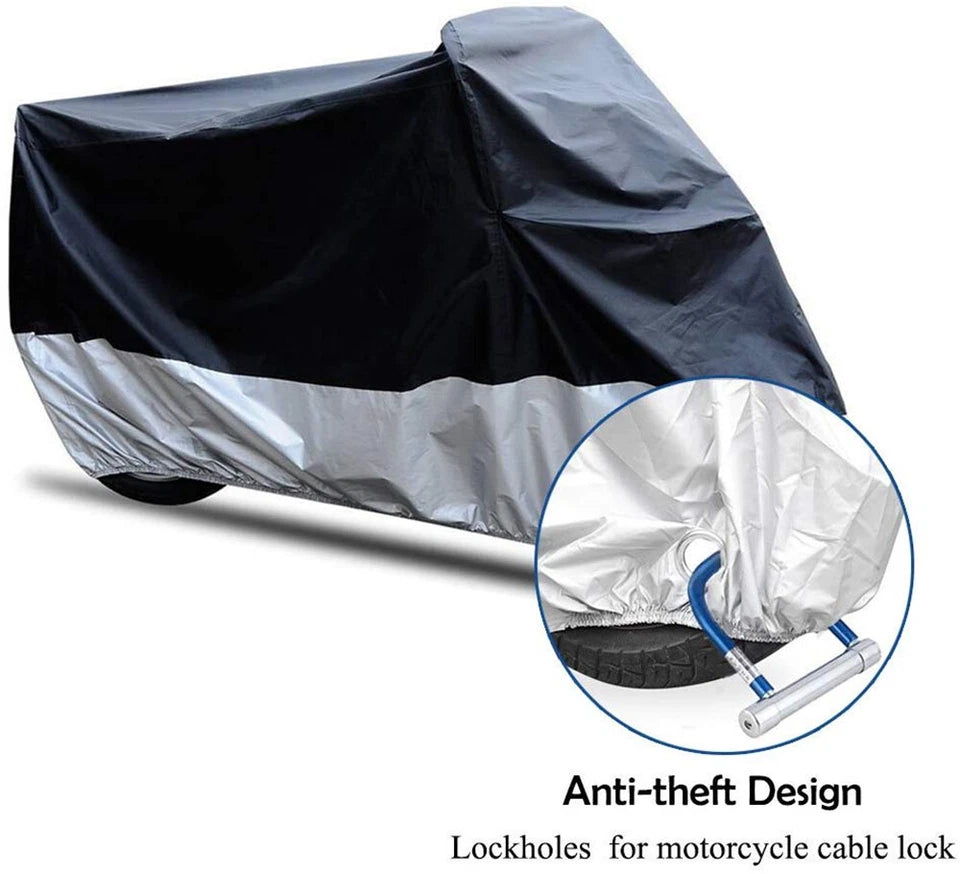 Motorcycle Cover Waterproof | Size XXL | Wind Shelter Heavy Duty | Dust Storage Protective AU (Copy)