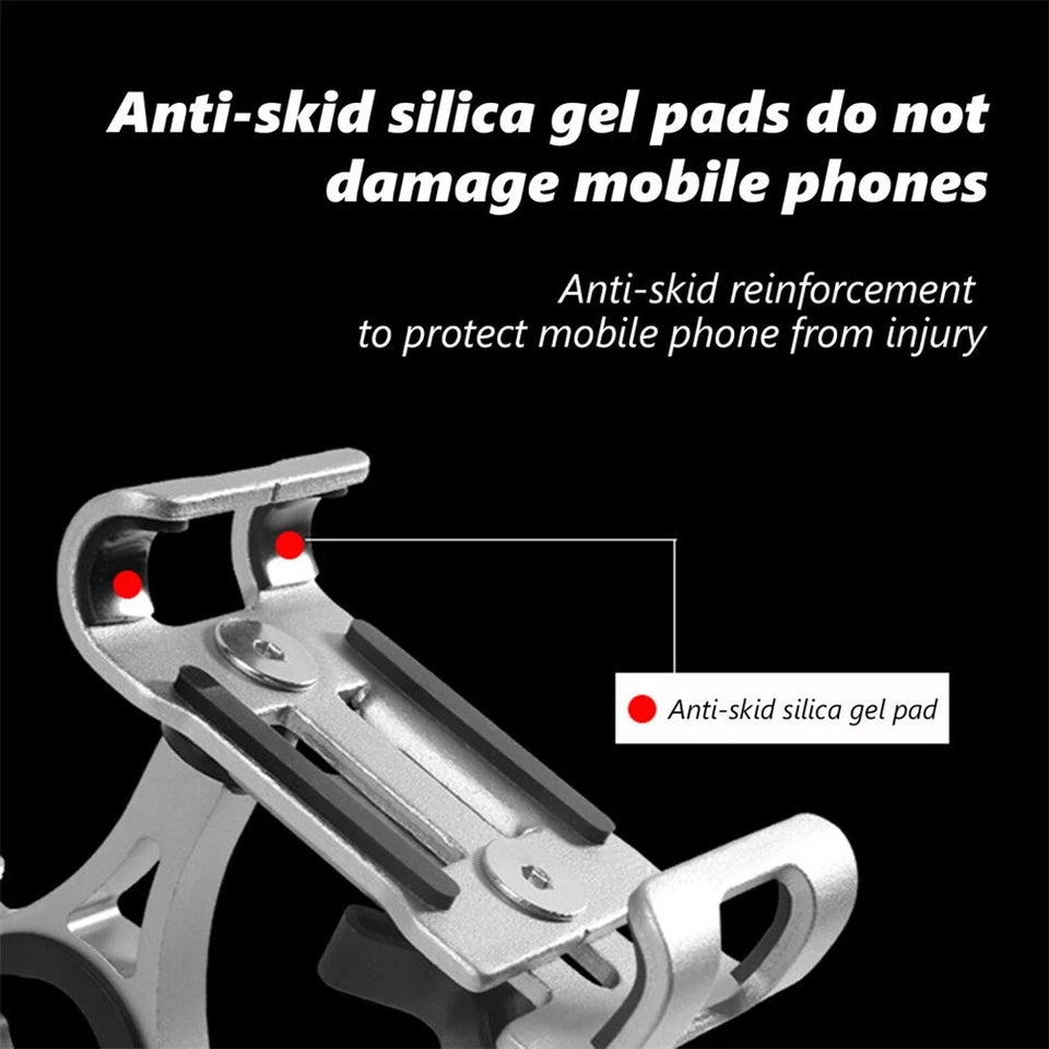 Aluminum Bicycle Handlebar Mobile Phone Holder | 360° Rotate Mount Universal | Non-slip pads