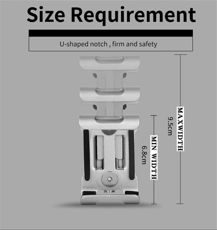 Aluminum Bicycle Handlebar Mobile Phone Holder | 360° Rotate Mount Universal | Non-slip pads