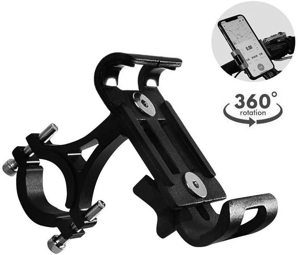 Aluminum Bicycle Handlebar Mobile Phone Holder | 360° Rotate Mount Universal | Non-slip pads
