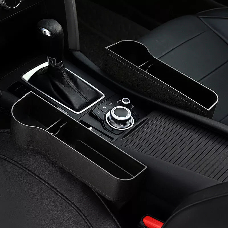 Car Seat Storage Box & Console | 2PCS Side Pocket Coin Phone Organizer | Cup Holder