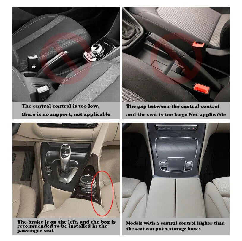Car Seat Storage Box & Console | 2PCS Side Pocket Coin Phone Organizer | Cup Holder