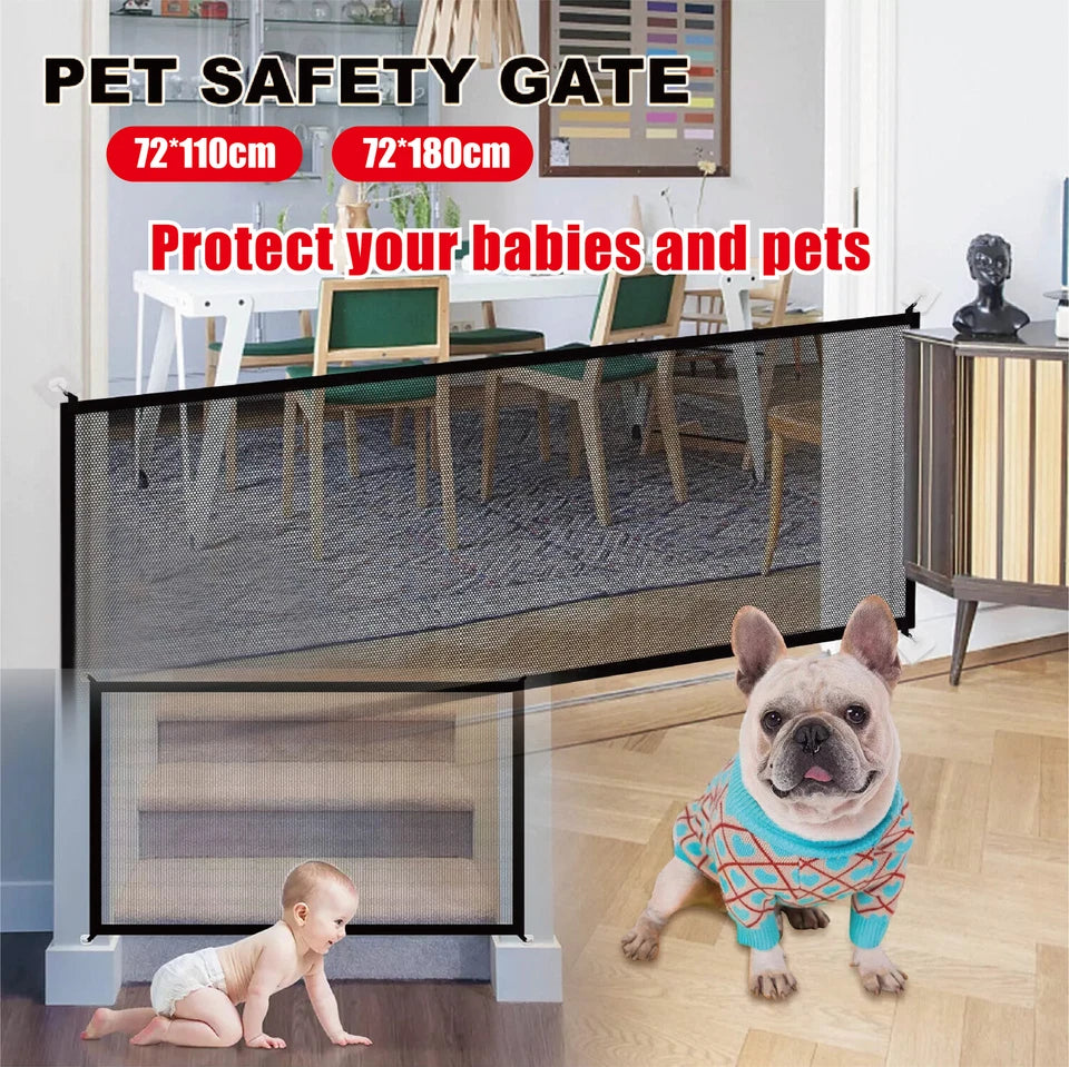Dog Pet Gate Mesh | Safe Fence Barrier Guard | Stair Enclosure Baby Puppy Safety Net | 72x180 CM