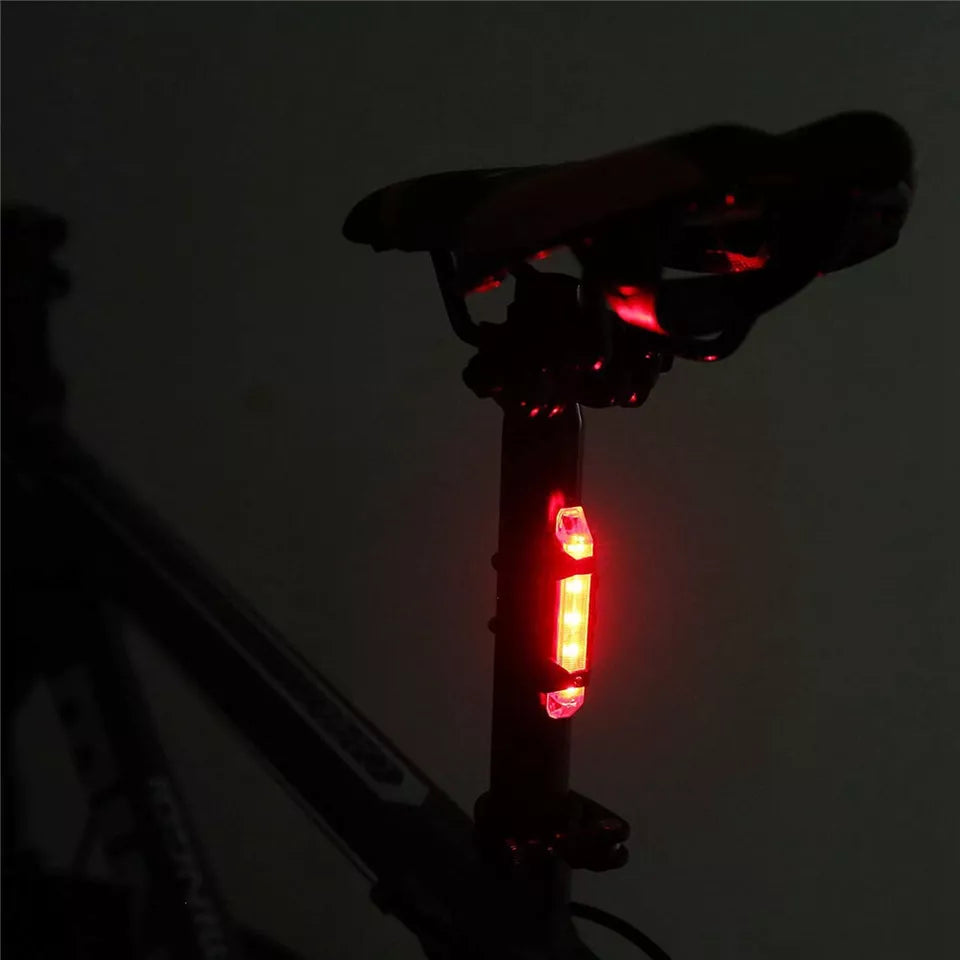 Rechargeable LED Bike Bicycle Light | USB Waterproof Front Headlight & Back Tail Lights | Emergency Flashlight